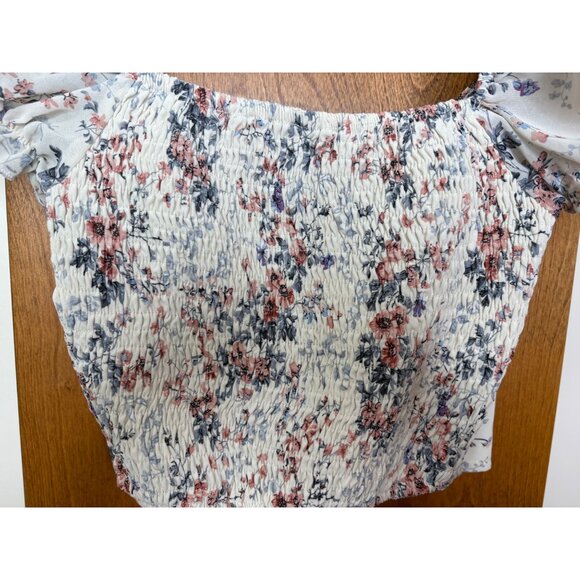 Corset Milkmaid Octoberfest Crop Top Tie Detail Puff Sleeve Sz Medium Coquette - Picture 11 of 13